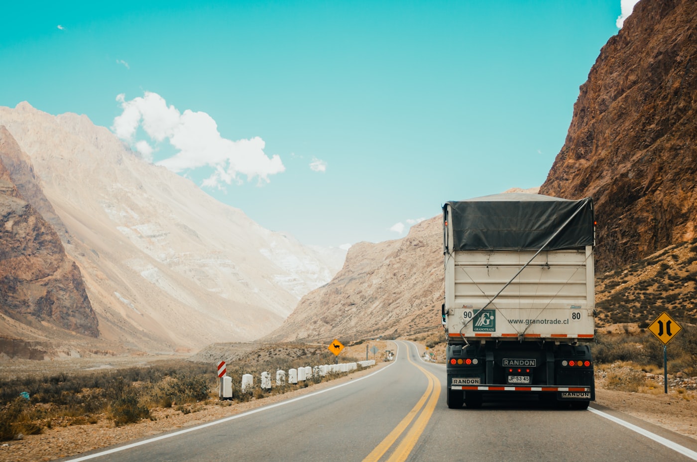 Cargo truck moving freight to Saudi Arabia